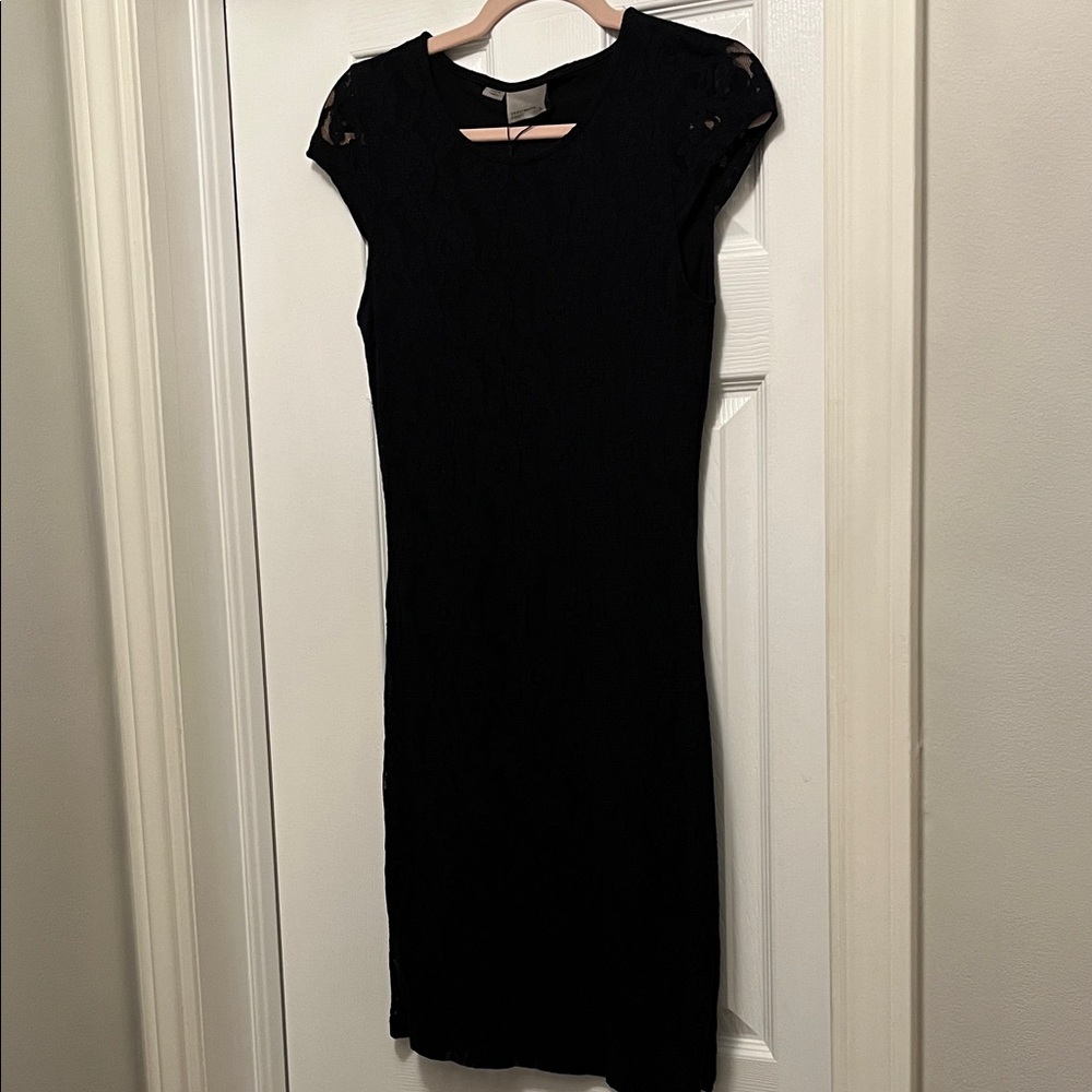 Vero Moda Black Lace Short Sleeve Mini Dress